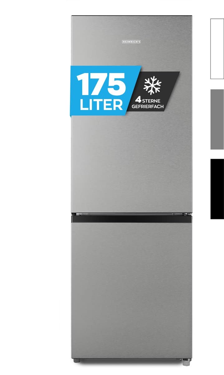 Heinrich´s HKS 3091.1 Koel- en vriescombinatie 175 liter - koelvolume 122 l, vriesvak 53 l - stil 39 dB - energieklasse D - inox — afbeelding 1