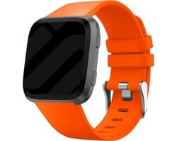 Siliconen Smartwatch bandje - Geschikt voor Fitbit Versa / Versa 2 silicone band - oranje - Strap-it Horlogeband / Polsband / Armband - Maat: Maat L