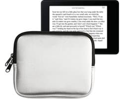 kwmobile Neoprene e-Reader Pouch Size 6,8-7" eReader - Universal eBook Sleeve Case with Zipper - Silver