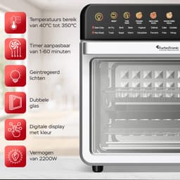 TurboTronic AFO310 Airfryer XXL en Vrijstaande Mini oven – Enkel Deur - 34 Liter – Zilver — thumbnail 4