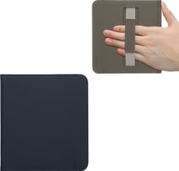 kwmobile flip cover geschikt voor Kobo Libra Colour - Case met magnetische sluiting en handvat - Hoes voor e-reader in donkerblauw - design — thumbnail 2
