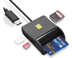 DynaBright eID Kaart Lezer - USB C - SD Kaart Lezer - Identiteitskaartlezer - België - Europa - ID Kaartlezer - ID Reader - Smart Cards - Card Reader - ID - Belgische Identiteitskaart - Mac - Windows