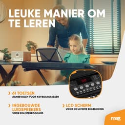 MAX KB15 Keyboard set met koptelefoon en bladmuziekhouder - Perfect voor beginners - Oplaadbare accu — thumbnail 5