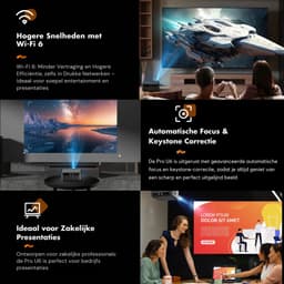 Yaber Projector Pro U6 - Beamer voor Presentatie en Home Cinema - Native 1080P, 4K Ondersteuning - 800 ANSI Lumen - Auto Focus & Auto Keystone - Smart Systeem met Ingebouwde Apps - Wi-Fi 6 en Bluetooth 5.2 - HD Beamer — thumbnail 3