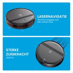 CleanWise Henk Robotstofzuiger + 4 filters – Nederlands Product – Voor Huisdieren – Met Dweilfunctie & Laadstation – Dweilrobot – 4500 Pa – HEPA 14 – Ultra dun 7,4 cm – App & Spraakbediening – Voor Huisdierharen, Harde Vloeren & Tapijt — thumbnail 5
