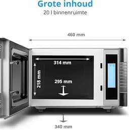 Combi Microwave - Combi Microwave Freestanding - Convection Oven - Built-in Possible - 800W - Black — thumbnail 4
