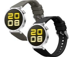 kwmobile horlogebandje geschikt voor Huawei Watch GT5 41mm / GT5 Pro 42mm / Watch GT4 41mm polsband - Smartwatch bandje van TPU - Activity tracker horloge band in zwart / grijs