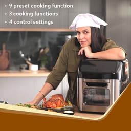 Royalty Line® AFO12601 Airfryer Oven - Airfryer XXL - 12 Liter Heteluchtoven met 12 Programma's - Touch Display Heteluchfriteuse - 1800W - Zwart / RVS — thumbnail 4