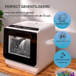 White-Label® Mini Vaatwasser - Vrijstaande Vaatwassers - Kleine Vaatwasmachine - Wit — thumbnail 11