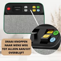 BBrain Dementievriendelijke DAB+ Radio - Ook geschikt als Ouderen/Senioren Radio - Makkelijke Bediening - Geen verwarrende Technologie  - Pas Gebruikerspaneel aan tot Bediening met slechts één Knop - Zelfstandig Muziek luisteren - DAB/FM/USB - Groen — thumbnail 4