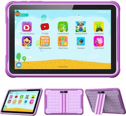 Spoused Kindertablet – 10.1 Inch – Kindertablet vanaf 3 jaar – 64GB – 4GB RAM– 6000 mAh Batterij - Incl. Beschermhoes & Ouder Control app – Paars — thumbnail 1