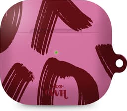 xoxo Wildhearts hoesje geschikt voor AirPods 3 - Can't Talk Now Pink - Ook als telefoonhoesje verkrijgbaar - schokbestendige case - koptelefoonhoesje - Matte afwerking - Beschermhoes met tekst opdruk - print - roze / paars / burgundy — thumbnail 1
