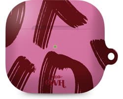 xoxo Wildhearts hoesje geschikt voor AirPods 3 - Can't Talk Now Pink - Ook als telefoonhoesje verkrijgbaar - schokbestendige case - koptelefoonhoesje - Matte afwerking - Beschermhoes met tekst opdruk - print - roze / paars / burgundy