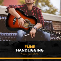 Finesse Akoestische Gitaar - met Videocursus - Western Gitaar - Gitaar Kind & Volwassenen - Sunburst — thumbnail 4