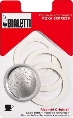 Bialetti Moka filterplaatje + rubber ringen - 2 kops — thumbnail 1