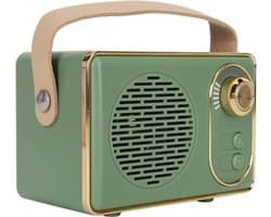 Retro bluetooth-speaker-Retro-speaker-Bluetooth 5.0-extra bas-groen