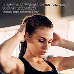 OFMOTRA Bone Conduction Headphone - Open Ear Koptelefoon - Sport Headset - IPX5 Waterbestendig - Oortjes Draadloos - Draadloze Koptelefoon - Bluetooth Oordoppen met Nekband - Zwart — thumbnail 3