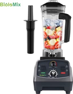Multifunctionele keukenmachine - 36000 RPM - 2200W - Blender - Mixen - Pureren - Keukenmixer - Smoothie maker - 2 Liter - inclusief droogmolen 500ML - ABS - Antraciet — thumbnail 4