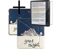 Hoes Geschikt voor Kobo Libra Colour Hoesje Bookcase Cover Hoes Trifold Met Screenprotector - Hoesje Geschikt voor Kobo Libra Colour Hoes Cover Case - Kat