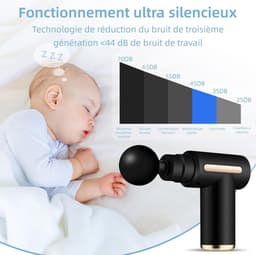 Massage gun Mini-Massagepistool voor spieren met LCD-display en 4 massagekoppen - Verlicht pijn en stijfheid met 6 instelbare niveaus massage gun — thumbnail 5