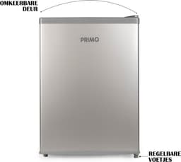 PRIMO PR154FR Tafelmodel Koelkast - 66L - E - Vrijstaand - Zilver — thumbnail 9