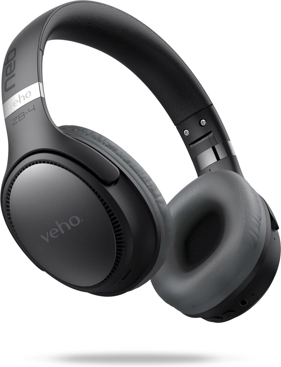 Veho ZB-4 - Koptelefoon - Bedraad en draadloos Hoofdband Oproepen/muziek USB Type-C Bluetooth Zwart, Grijs — afbeelding 1