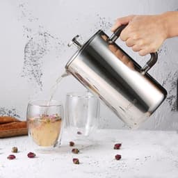 Dubbelwandig koffiezetapparaat van 18-10 roestvrij staal 15 liter met 3 filters - Koffiemachine voor thuisgebruik — thumbnail 3