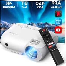 Beamer 4K WiFi Bluetooth - ingebouwde 1080P Full HD compatibele 4K projector - 450 ANSI lumen - Y9 thuisbioscoopprojector - Fire Stick - smartphone - PS5 Mini Beamer — thumbnail 1