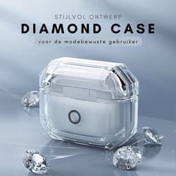 Ainy - PRO Diamant Hoesje met koord - Geschikt voor Apple Airpods Pro 2 / Pro 1 | Siliconen transparant case met keycord | schokbestendig | Uitsparing voor oplaadpoort & draadloos opladen ondersteund | cadeau voor haar — thumbnail 2