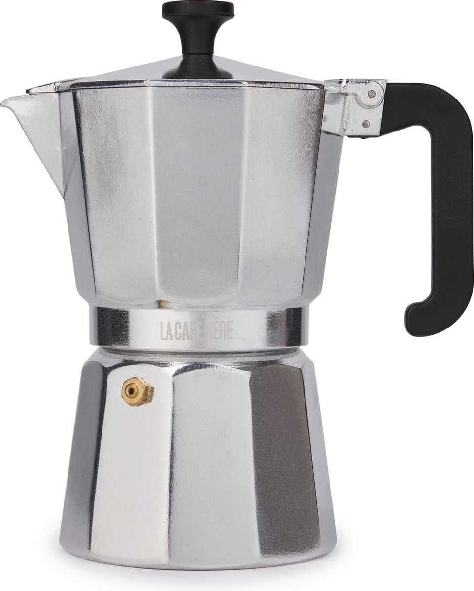 La Cafetière Venice Aluminium espressomaker met koelblijvende handgreep en knop — afbeelding 1