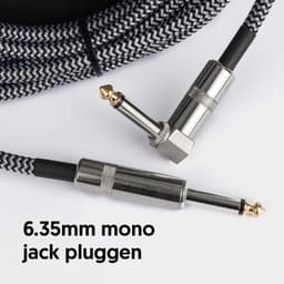 Áengus Silver Tweed Gitaarkabel Instrumentkabel - 6.35mm mono jack plug haaks/recht - 6 meter — thumbnail 2