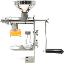 Oliepers - Oliepersmachine - Olie pomp - Olie-extractor - Handpers - Roestvrijstaal - Voor pindas, zonnebloemzaad, theezaad, sesamzaad, walnoot, kokosnoot, lijnzaad, enz. — thumbnail 1