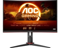AOC G2 C27G2Z3/BK - Full HD Curved Gaming Monitor - 280hz - 0.5ms - 27 inch