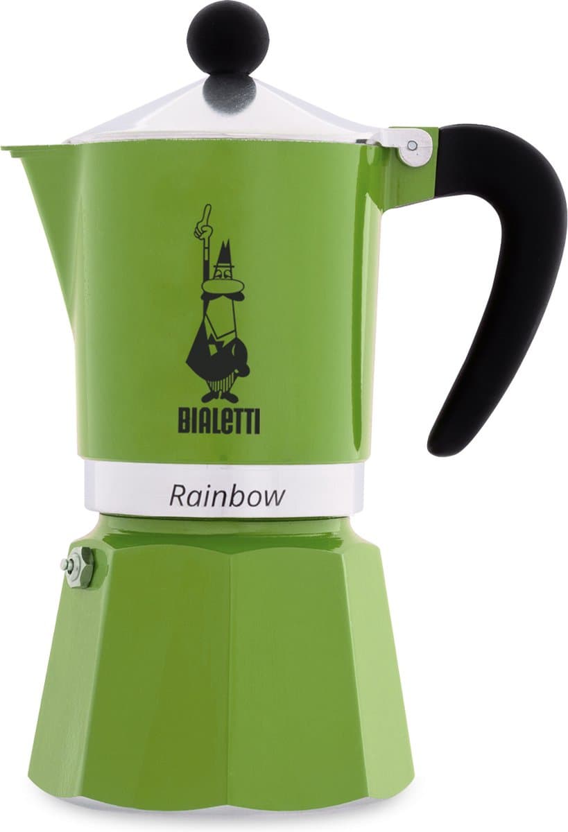 Bialetti Rainbow Groen 3 Kops – Espressopot – Aluminium – 130 ml — afbeelding 1