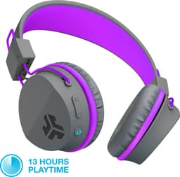 JLAB Jbuddies kinder Koptelefoon Draadloos – Koptelefoon kinderen geluidsdempend – Gehoorbescherming kinderen – Volumelimiet 84 dB – 24 uur batterijduur – Bluetooth - Grijs/Paars — thumbnail 8