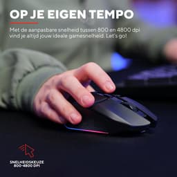 Trust GXT 110 Felox - Draadloze Gaming Muis - Verlichting - 4800DPI - Zwart — thumbnail 5