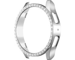 Hard Plastic Diamant Zilver Hoesje Geschikt voor Samsung Galaxy Watch 7 44MM