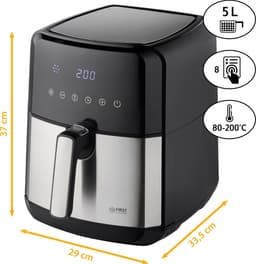 TZS First Austria Airfryer - Heteluchtfriteuse - 5L - 1700W - 80ºC tot 200ºC - Digital Touchscreen - Zwart — thumbnail 5