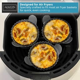 6 stuks - Siliconen eierdopjes voor cakevormpjes - Siliconen eierdopjes - Siliconen bakvormpjes - Airfryer eivorm - Airfryer accessoires - grijs - oor eieren, cupcakes, muffins, puddingen, eierpasteitjes — thumbnail 3