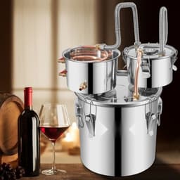 Alambiek Distilleerketel - Stookketel - 12,3 Liter - RVS & Rood Koper - Voor Moonshine en Fruitwijn - 35 x 35 x 33 cm — thumbnail 4