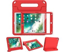 Schokbestendige Kinderhoes voor iPad 9.7 Inch (2017/2018) & iPad Air - Rood met Handvat en Screenprotector