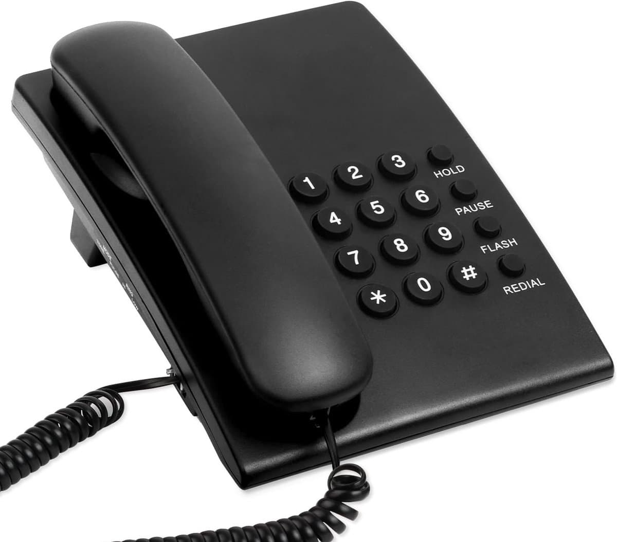 Vaste Telefoon voor Thuis en Kantoor - Eenvoudig te Bedienen Desktop Telefoon (Zwart) — afbeelding 1