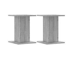 vidaXL - Speakerstandaards - 2 - st - 30x30x40 - cm - bewerkt - hout - grijs - sonoma