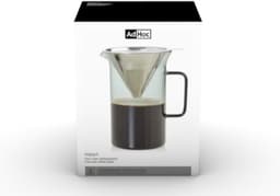 AdHoc Pour Over Koffiezetter Impact - 600 ml - Incl. Permanent RVS Filter - Mondgeblazen Glas - Grijs — thumbnail 5