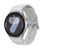 Horlogebandje - Smartwatch bandje - Watchband - Geschikt voor Samsung Galaxy Watch 7 (40 & 44mm) / 6 Classic (43 & 47mm) / 5 (Pro) / 4 (Classic) / FE - Siliconen Wave - Lichtgrijs - Jonyx