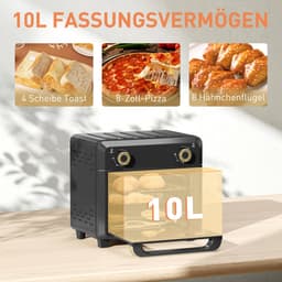 Homcom Air Fryer Oven-Roestvrij staal, gehard glas-32L x 27,2B x 29,8H cm-Zwart — thumbnail 7