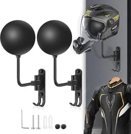 Motorhelm Wandhouder voor Fietsen en Sporthelmen - 180 Graden Rotatie en 2 Haken — thumbnail 1
