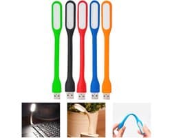 Flexibele USB Ledlamp - Mini Zwanenhals Leeslamp voor Toetsenbord en Notebook - 5 Stuks