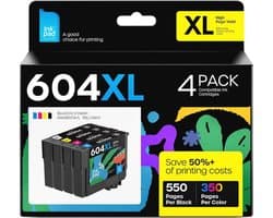 Compatibele 604XL inktpatronen Multipack voor Diverse Printers - Verpakking van 4