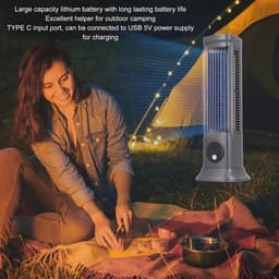 Bladloze Torenventilator met 3 Snelheden - 10 Inch Zwijgende Desktop Fan voor Thuis en Kantoor — thumbnail 1